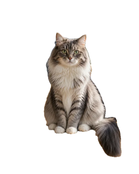 Cat isolated on a transparent checkerboard